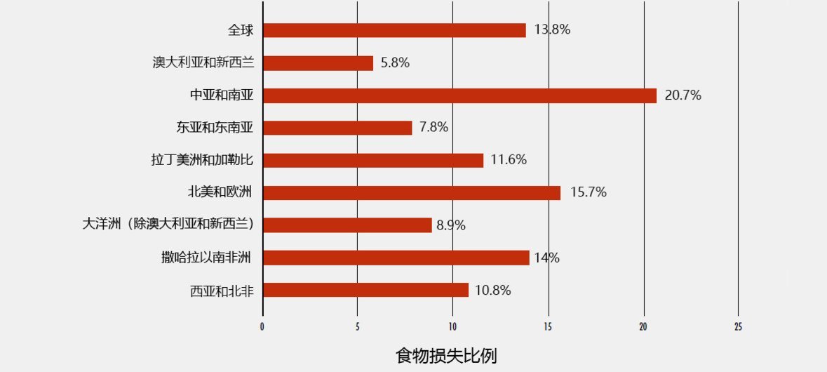 粮农组织全球三分之一粮食遭到损失或浪费14的粮食在出售前耗损